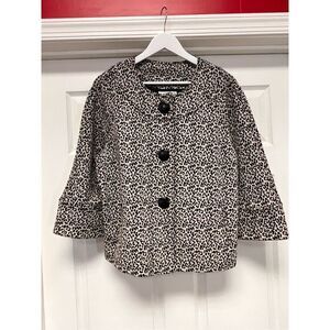 Kim Rogers Leopard Large Button Swing Jacket sz XL